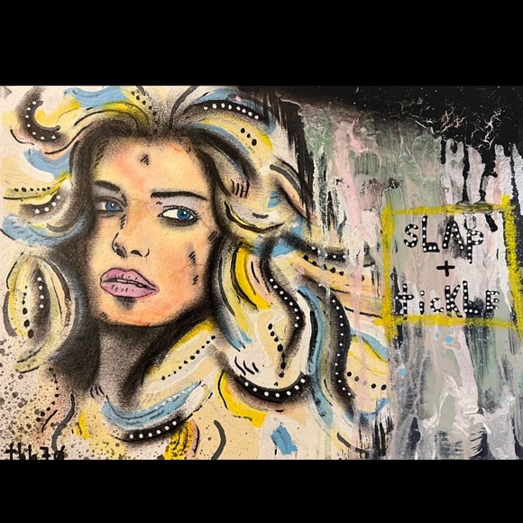 THH70 ORIGINAL PAINTING ART ARTIST GRAFFITI URBAN CONTEMPORARY MIXED MEDIA LOOK! - Picture 1 of 2